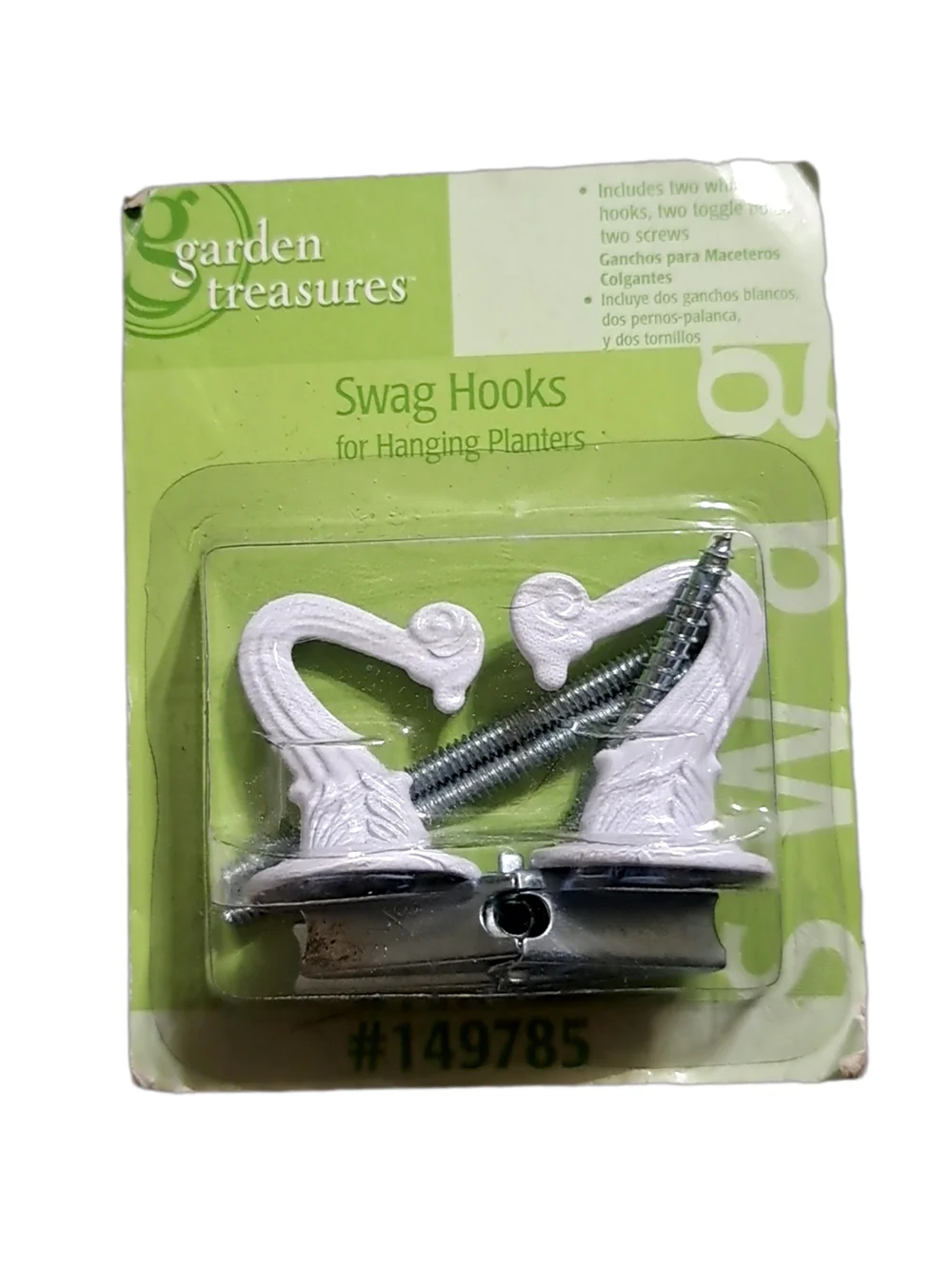 Garden Treasures Swag Hooks - White Hanging Planter Hooks (2-pcs)